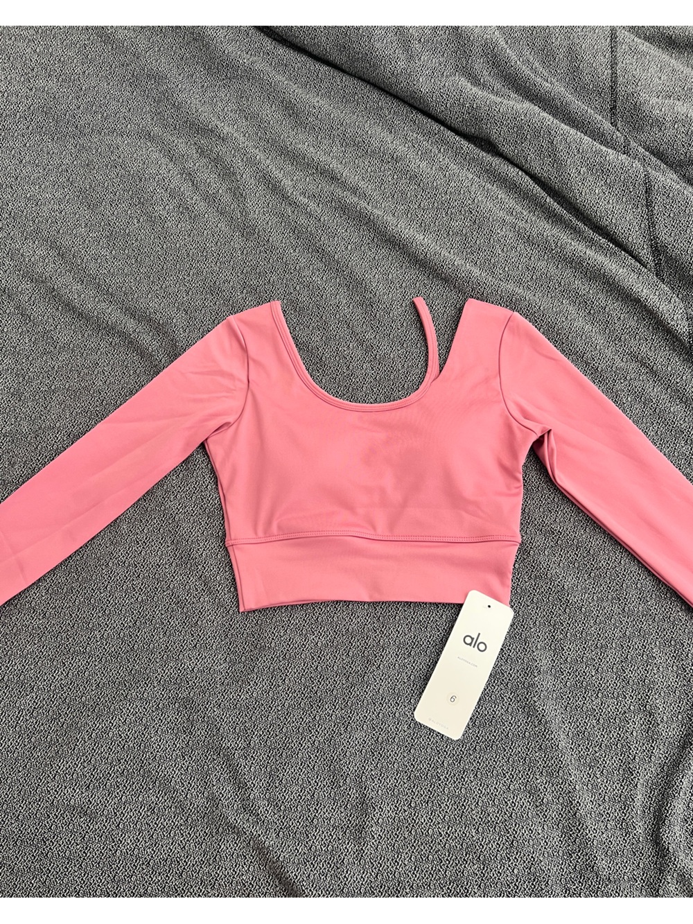 ALO Yoga Pink Long-Sleeve Crop Top
